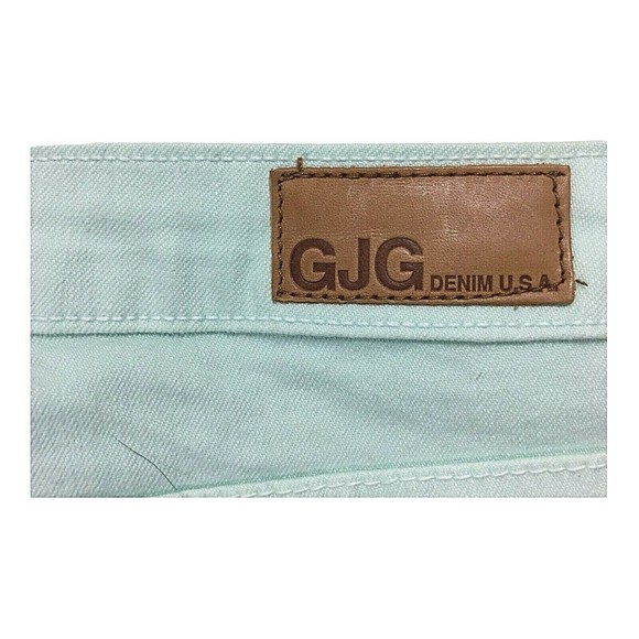 GJG Mini Shorts 7 Jr Stretch Denim Mint Green Low Rise NWT - Picture 5 of 5